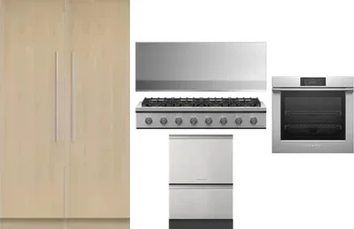 6 Piece Package Includes Refrigerator, Freezer, Cooktop, Wall Oven, Hood And Dishwasher
